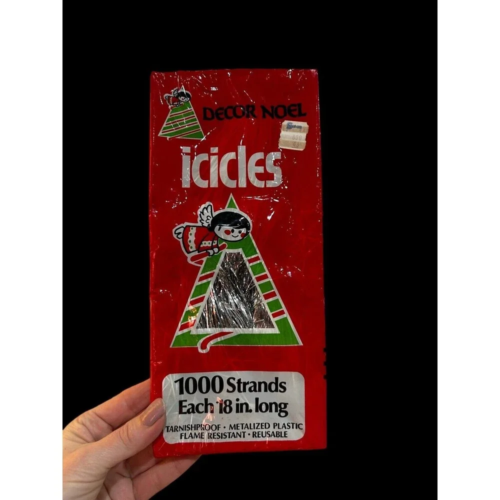 Vintage Foil Tinsel 1000 Stand ICICLES Christmas Tree Decoration 4 NOS Boxes